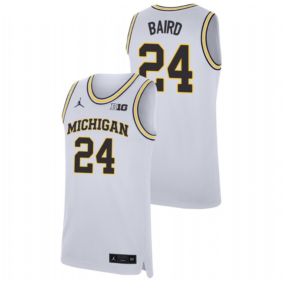 Michigan Wolverines Men's NCAA C.J. Baird #24 White Replica College Basketball Jersey AHB8249JO